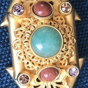 Vintage Natasha Stambouli 18k Gold-Plated Brooch